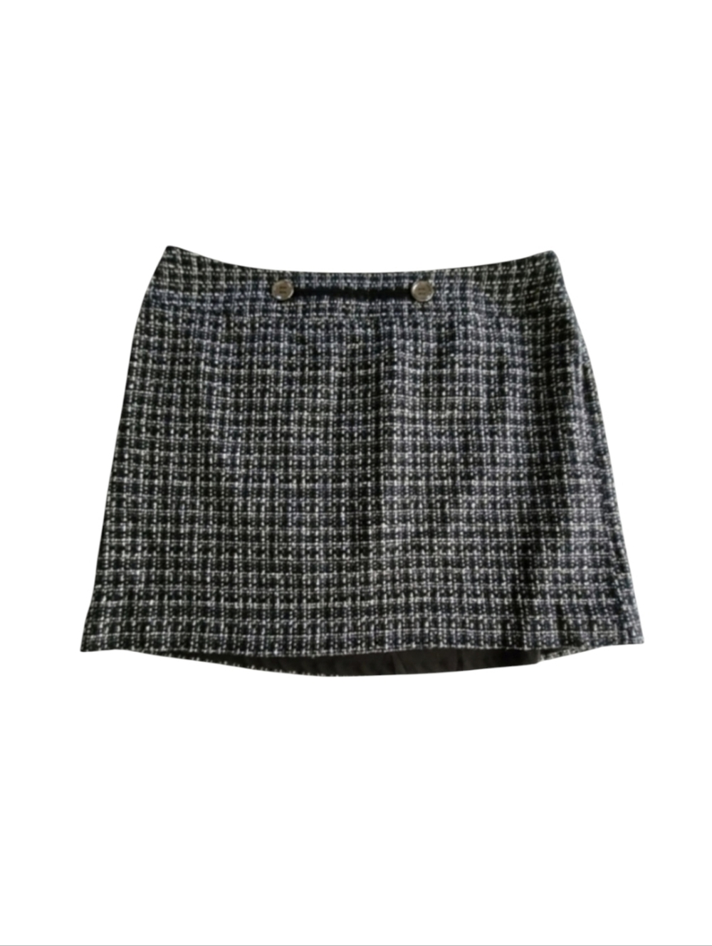 The Limited Tweed Classic Black and White Mini Skirt With Side Zipper Size 12